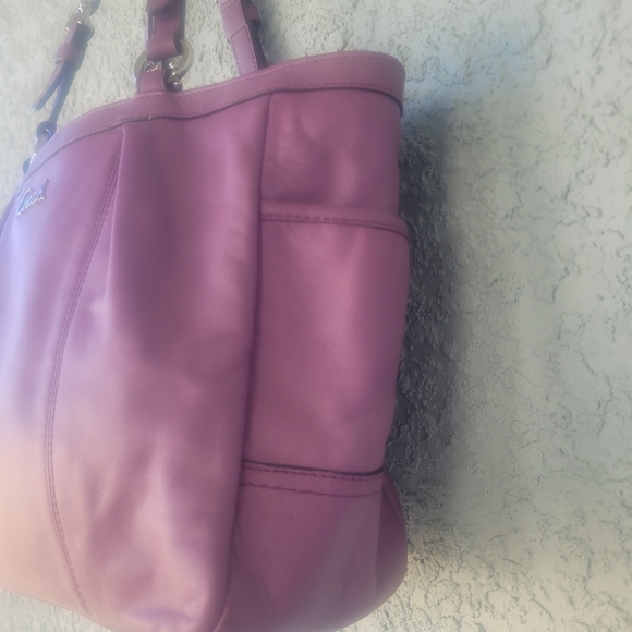 Coach Plum Leather Shoulder Bag - Picture 4 of 15